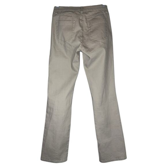 Vintage Straight Leg Khaki Jeans Pants Womens 6 Exposed Stitching Ramie Tan - Picture 5 of 8